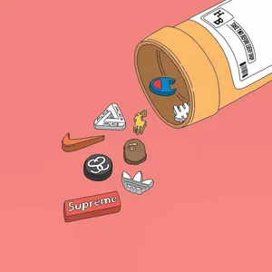 Cool Hypebeast With Clothing Logos Wallpaper