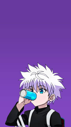Cool Killua Drinking Wallpaper