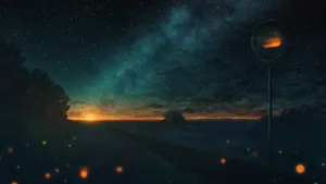 Cool Landscape With A Starry Sky Wallpaper