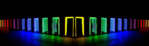 Cool Monitor Doors Neon Aesthetic Wallpaper
