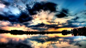 Cool Nature Dark Clouds Sunset Wallpaper