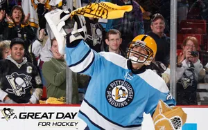 Cool Nhl Hockey Player Yellow Flag Wallpaper