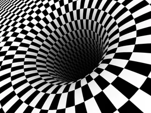 Cool Optical Illusions Checkered Blackhole Wallpaper