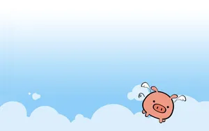 Cool Piggy In The Clouds Wallpaper
