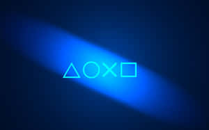 Cool Ps4 Controller Icon And Light Blue Oval Glow Wallpaper