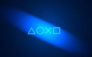 Cool Ps4 Controller Icon And Light Blue Oval Glow Wallpaper