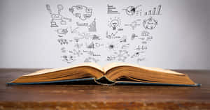 Cool School Book With Icons Wallpaper