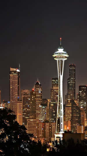 Cool Seattle City Night Lights Wallpaper