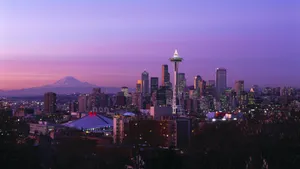 Cool Seattle Kerry Park In Purple Aesthetic Wallpaper