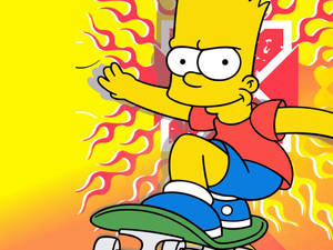Cool Simpsons Skateboarding Wallpaper