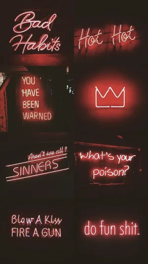 Cool Tumblr Neon Led Red Aesthetic Iphone Wallpaper