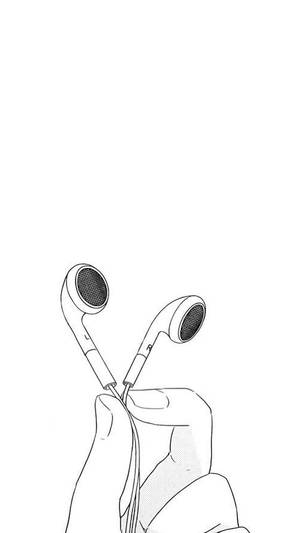 Cool White Earphones Wallpaper