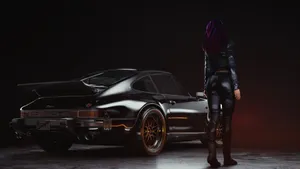 Cool Woman With 3d Car Wallpaper