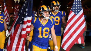 Cooper Kupp Nfl Rams Football American Flag Wallpaper