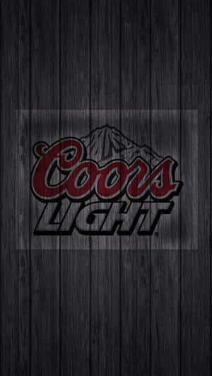 Coors Light Logo Painted On A Wooden Door Wallpaper