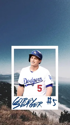 Corey Seager Polaroid Edit On Mountains Wallpaper