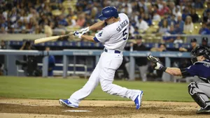 Corey Seager Swinging While Skipping Wallpaper