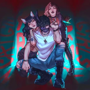 Corpse Husband And Emma Art Wallpaper