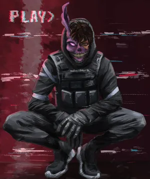 Corpse Husband Black Armor Wallpaper