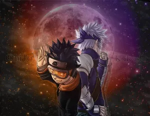 Cosmic Kakashi And Obito Wallpaper