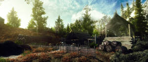 Cottagecore Scenic Skyrim Wallpaper