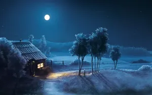 Country Moon Night Sky Wallpaper