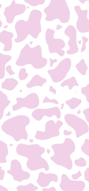 Cow Pattern With Pastel Pink Spots Wallpaper