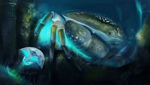 Crab And Jellyfish Painting Wallpaper