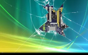 Cracked Computer Screen Blue Motherboard Wallpaper