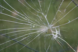 Cracked Computer Screen Glass Grass Wallpaper