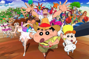 Crayon Shin Chan Honeymoon Hurricane Cover Wallpaper