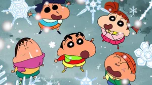 Crayon Shin Chan In Winter Wallpaper