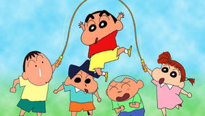 Crayon Shin Chan Jumping Rope Game Wallpaper