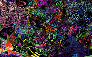 Crazy Colorful Abstract Art Wallpaper
