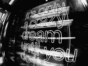 Crazy Dream White Neon Aesthetic Wallpaper