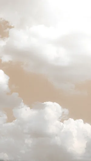 Cream Aesthetic Cloudy Sky Wallpaper