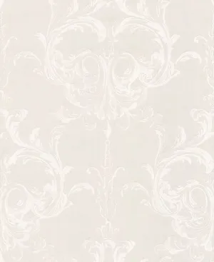 Cream Digital Fabric Damask Wallpaper