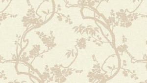 Cream Ornamental Art Wallpaper
