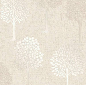 Cream Silver Tree Art Wallpaper