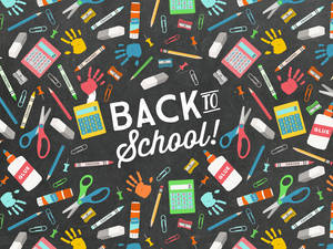 Creative Back-to-school With Supplies Wallpaper