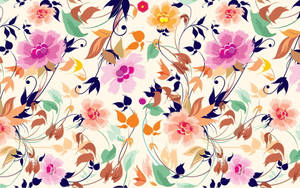 Creative Flower Pattern Art Wallpaper