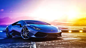 Creative Shot Blue Lamborghini Aventador Wallpaper