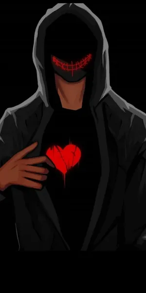 Creepy Broken Heart Black Wallpaper