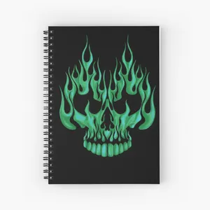Creepy Green Fire Skull Wallpaper