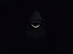 Creepy Smile In Black Wallpaper