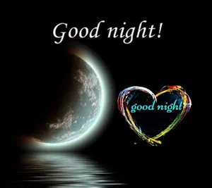 Crescent Moonand Good Night Heart Wallpaper