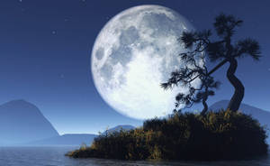 Crisp Moon Night Sky Wallpaper