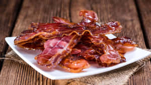 Crispy Baconon Plate Wallpaper