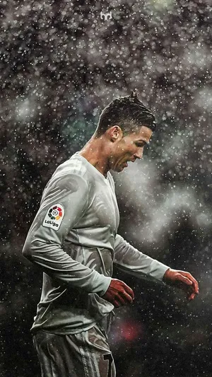 Cristiano Ronaldo Getting Soaked In The Rain Wallpaper