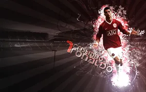 Cristiano Ronaldo Manchester United Rays Design Wallpaper